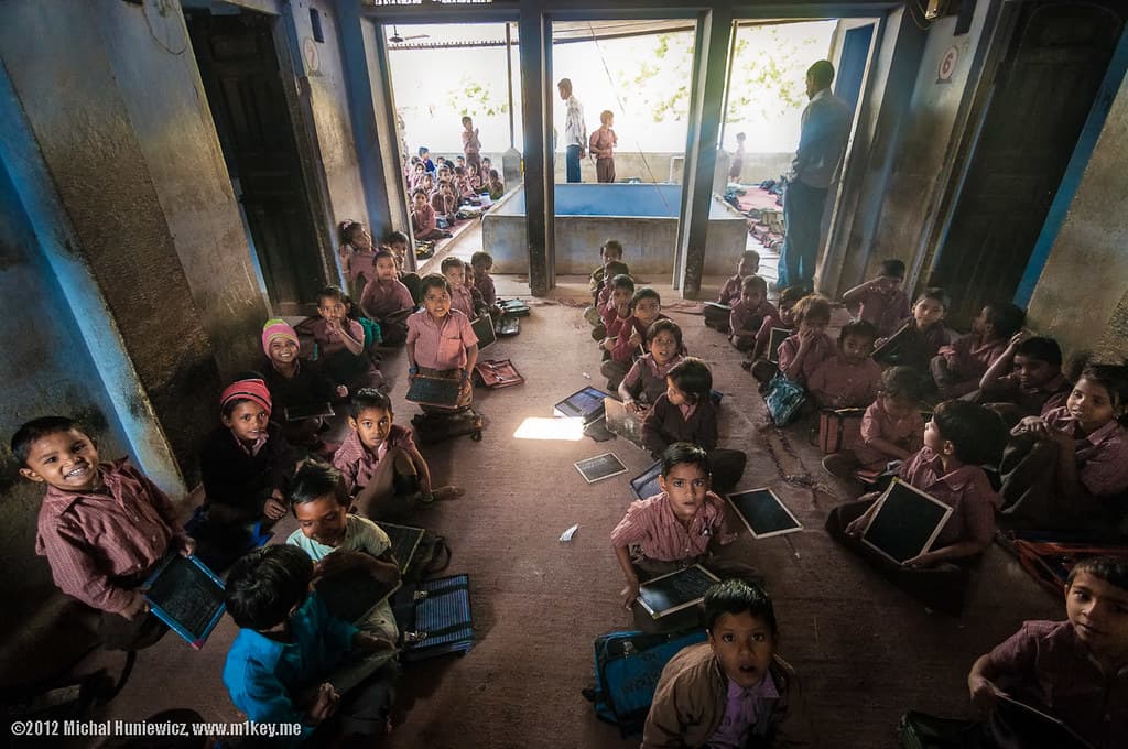 Indian students in school classroom